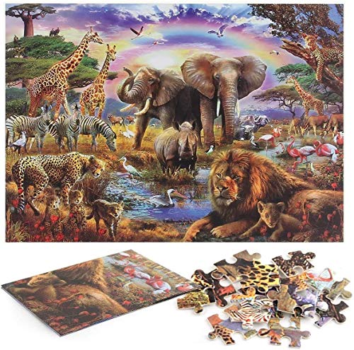 Puzzle de 1000 Piezas para Adultos, Mundo Animal, Ilustraciones de Juegos de Rompecabezas para Adultos, Adolescentes, Rompecabezas de Piso de Impresión de Alta Definición (70 x 50 cm (Mundo Animal-1)