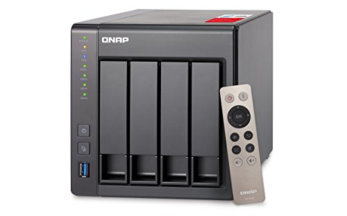 QNAP TS-451+ - Dispositivo de Almacenamiento en Red NAS (Intel Celeron Quad-Core, 4 bahías, 2 GB RAM, USB 3.0, SATA II/III, Gigabit), Negro