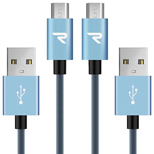 RAMPOW Cable Micro USB 1M-2Pack (Azul)