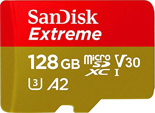 SanDisk Extreme Tarjeta de memoria microSD de 128 GB para juegos en el móvil, con A2 App Performance, gráficos de juegos AAA/3D/VR,video 4K UHD,160 MB/s lectura,90 MB/s escritura,Clase 10,UHS-I,U3,V30