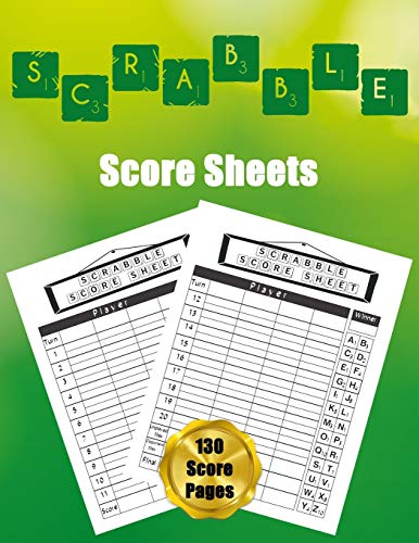 Scrabble Score Sheets: 130 Large Score Pads for Scorekeeping - Scrabble Score Cards | Scrabble Score Pads with Size 8.5 x 11 inches