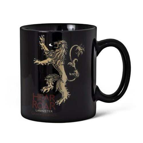 SD toys Game of Thrones Taza Hear Me Roar Lannister, cerámica, Negro, 10 cm