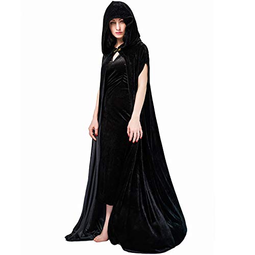 SEA HARE Vestido de fantasía para Mujer de Wizard Cape (Negro)