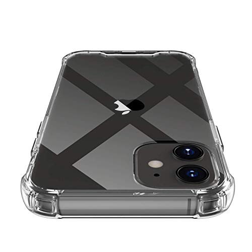 Shamo's Funda Compatible con iPhone 12/12 Pro, Transparente Carcasa Protección a Bordes y Cámara con Absorción de Choque Cojín de Esquina Parachoques con PC Duro TPU Suave