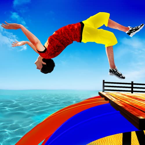Sky Water Slide Flip Adventure Diving Stunts, Car Stunt Racing, Extreme Acrobatics, Amusement Park, Up The Hill Fun Driving Games
