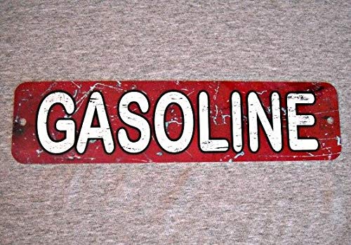 TammieLove New Road Sign gasolina, estación de llenado de gasolina, servicio de garaje, aceite lubricante de gasolina, cartel de calle de 4 x 16 pulgadas