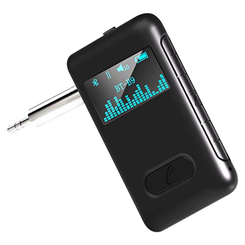 Tihokile-Receptor Bluetooth Wireless, Receptor de Audio Bluetooth Aux5.0 con Pantalla OLED, Adaptador de Coche Bluetooth para Llamadas Manos Libres