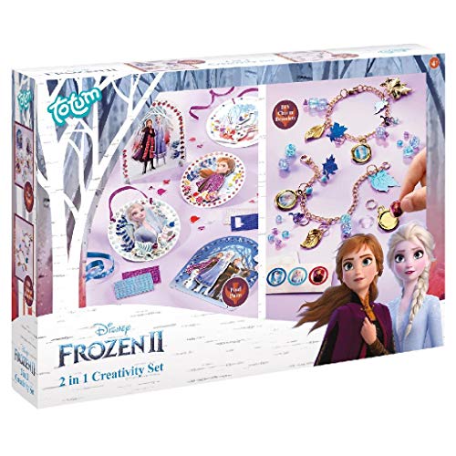 Totum-681194 - Kit Creativo de Frozen 2 en 1 con Caja de 2 Juegos de Brillantes y Juego de creación de Joyas