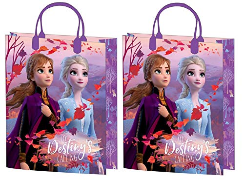 TrendyMaker Frozen 2 - Bolsa de regalo, bolsa de regalo, bolsa de transporte, 2 unidades, ideal para cumpleaños infantiles, como embalaje para regalos o como bolsas de fiesta, Disney Frozen 2