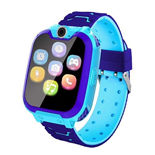 Vannico Reloj Inteligente Niño, Musica Smartwatch Game Watch 7 Juegos Cámara 1.54 Pantalla Táctil Teléfono para Niños Niña