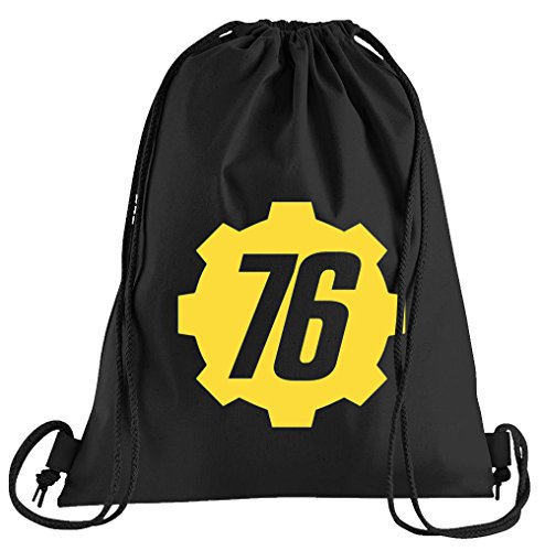 Vault 76 Tec Inc Bolsa de Deporte - Bolsa Estampada - Una hermosa bolsa de deporte con cordones, color Negro , tamaño talla única