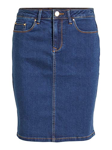 Vila Clothes Vicommit Felicia Short Skirt V. MBD-Noos Falda, Azul (Medium Blue Denim), 36 (Talla del Fabricante: X-Small) para Mujer