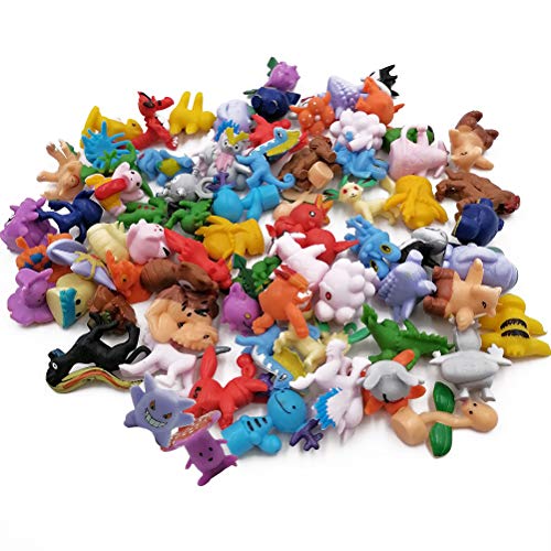 WENTS Pokemon Figuras ,Mini Figuras de plástico tamaño pequeño Regalo,La Figura de Pokémon Incluye a Pikachu, Charmander, Squirtle, niños(72 Piezas)