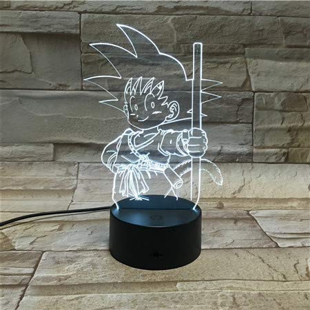 WoloShop Lampara LED Dragon Ball Goku Kid Cambia Color USB Luz Nocturna