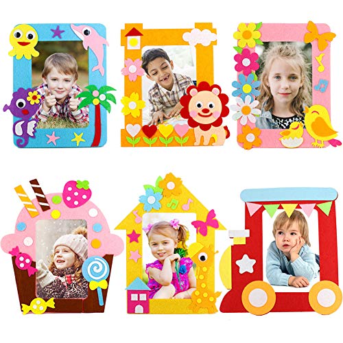 Yuccer Kit de Manualidades para Niños, 6 PCS Marcos de Fotos Niños de Bricolaje Juegos de Manualidades Infantiles