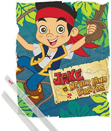 1art1 Jake Y Los Piratas De Nunca Jamás Póster Mini (50x40 cm) Swing Y 1 Lote De 2 Varillas Transparentes