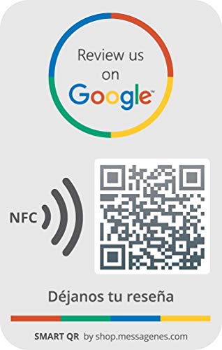 2 pegatinas Google (QR/NFC) | Valoraciones en 1 Clic | Aumenta reseñas de tu Negocio | con QR inteligente modifica siempre que quieras el Enlace