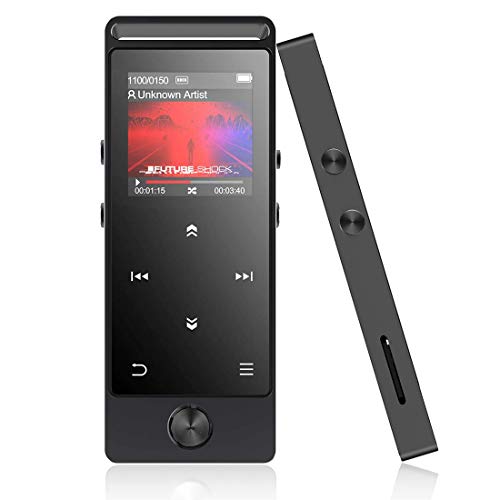 AGPTEK HiFi Reproductor MP3 Bluetooth 4.0 con Botón Táctil 8 GB, Pantalla a Color TFT de 1.33 Pulgadas, FM Radio, Grabar, Video, Cronómetro, Soporta Tarjeta SD hasta a 128 GB, M30, Negro