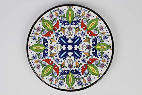 ARTESANÍA ROCA Plato para Colgar de cerámica Valenciana .Medidas 23cm diámetro Made in Spain