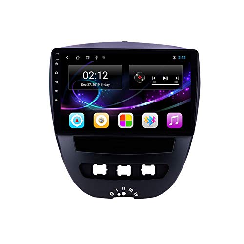 Autoradio 2 Din Android Multimedia Bluetooth Manos Libres GPS Radio De Coche Pantalla Táctil De 9'' Admite Android Auto Carplay/Cámara De Respaldo/DAB+/DSP/FM for Peugeot 107/Toyota Aygo/Citroen C1