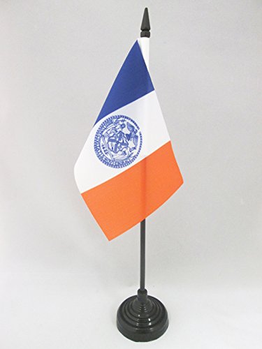 AZ FLAG Bandera de Mesa de Nueva York 15x10cm - BANDERINA de DESPACHO DE LA Ciudad DE New York City - USA - EE.UU 10 x 15 cm