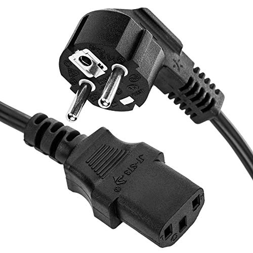 BeMatik - Cable eléctrico de alimentación IEC60320 C13-hembra a Schuko-Macho 30cm