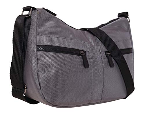 BERNARDO BOSSI Bolso de mano deportivo para mujer, bolso de hombro, mochila, impermeable, de nailon (M2), color gris