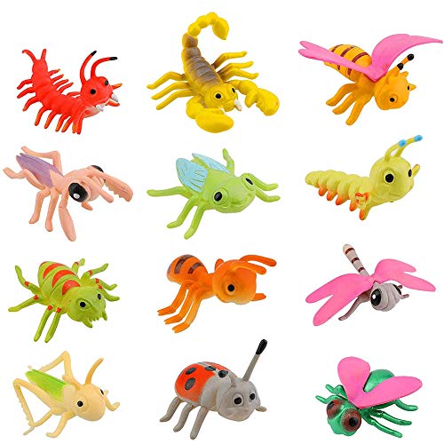 BESTZY Insectos de plástico 12Pcs Insectos para niños Aprendizaje Playset Educativo Favores de Fiesta Regalos