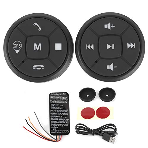Botón Control remoto multimedia para volante Portátil inalámbrico Bluetooth Control remoto para automóvil Llamadas telefónicas Música Controlador GPS