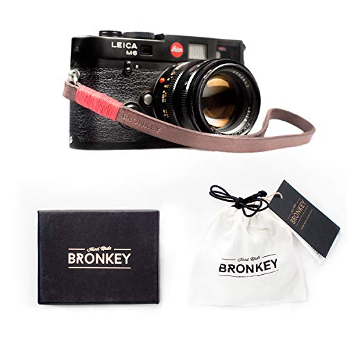 Bronkey Tokio 202 - Correa Cámara Compacta de Muñeca Mano Retro cámara Vintage Handmade Piel Cuero Original