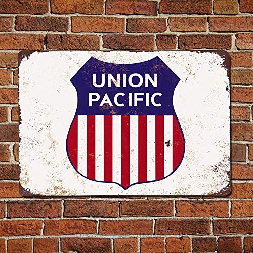 BYRON HOYLE Union Pacific Railroad - Letreros de metal para decoración de pared, estilo vintage, para cafetería, bar, garaje, patio, decoración del hogar, 8 x 12 pulgadas