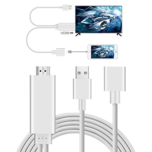 Cable HDMI para iPhone Smartphone iPad y Samsung, de Musou, cable adaptador Plug & Play para adaptador HDMI HDTV para el espejo de la pantalla en el proyector HDTV