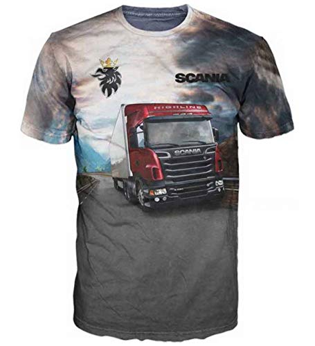 Camiseta con logotipo de efecto 3D en la parte delantera y trasera para Scania Truck Driver T Shirts