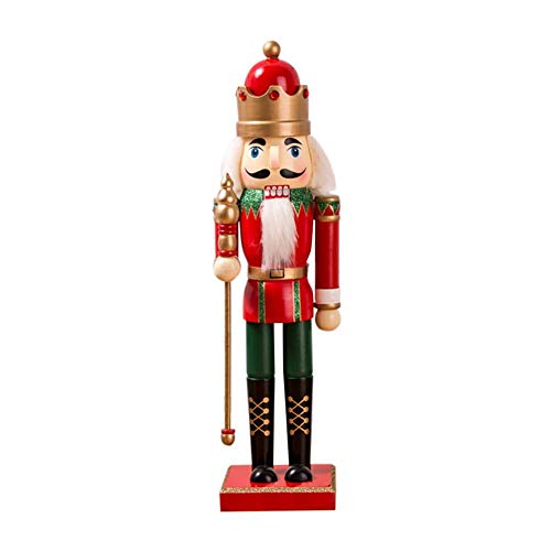 Cascanueces de 38 cm, muñeca de Soldado Cascanueces, marioneta de Cascanueces de Madera clásica para Regalo de año Nuevo de Adorno de Navidad