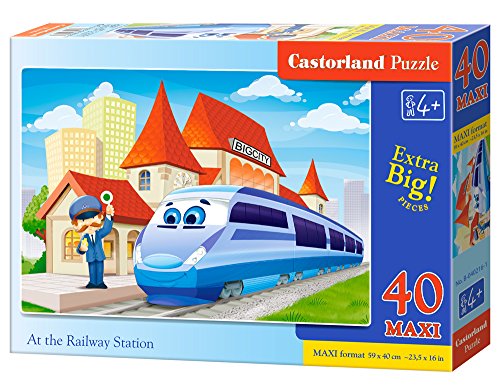 Castorland At the Railway Station 40 Maxi pcs Puzzle - Rompecabezas (Puzzle rompecabezas, Dibujos, Niños, Niño/niña, 4 año(s), Interior) , color/modelo surtido