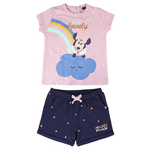 Cerdá Conjunto Ropa Bebe Niña Disney Minnie Mouse-Camiseta + Pantalon de Algodón, Blanco, 3 años para Niñas