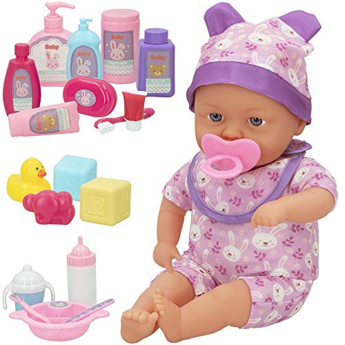 ColorBaby - Muñeco bebé blandito con sonidos y accesorios Colorbaby's (46541)