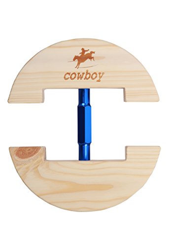 Cowboy - Colorida horma de sombrero ajustable y resistente. Pequeño tamaño 16,5 cm a 24,1 cm - Gran tamaño 19 cm a 26,9 cm, madera, azul, Large