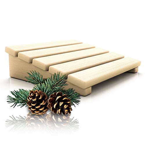 CozyNature reposacabezas/respaldo de sauna de madera de pino finlandés de alta calidad | Accesorios de sauna 2en1 | 100% hecho a mano de madera sostenible | Marrón natural