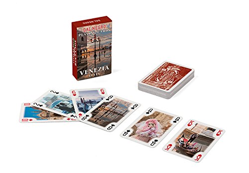 Dal Negro 23542 – Juego de Cartas Mini Poker Souvenir Venezia, Estuche Rojo