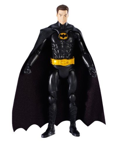DC Comics Multiverse, Basic Figure, Unmasked Variant Batman [Michael Keaton], 4 Inches by Mattel