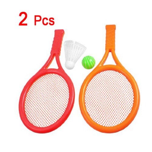 Dcolor Juguete Raqueta de Tenis Badminton Plastico Naranja Rojo para Ninos
