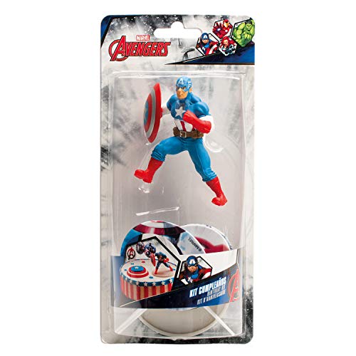 Dekora - Kit de Decoracion de Tartas con Figuras Decorativas de Capitán América