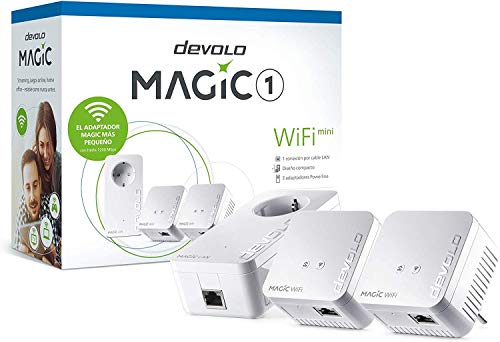 devolo Magic 1 – 1200 WiFi mini Multiroom Kit: Set compacto con 3 adaptadores Powerline para WiFi en habitaciones (1200 Mbit/s, 2 x conexiones Fast Ethernet LAN, WiFi de malla, G.hn)