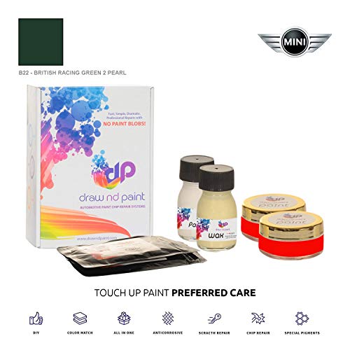 DrawndPaint for/Mini Cooper S Seven/British Racing Green 2 Pearl - B22 / Touch-UP Paint System Exact-Match/Preferred Care