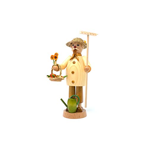 Drechslerei Friedbert Uhlig 041 - Figura de jardinero (25 cm de alto, madera de regional, hecho a mano en los Montes Metálicos, navidad, arte de madera, madera auténtica, madera)