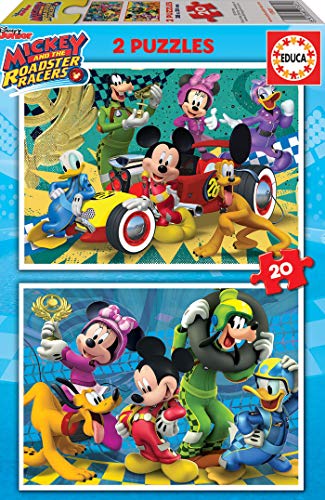 Educa Superpilotos Mickey And The Roadster Racers 2 Puzzles x 20 Piezas, multicolor (17631)