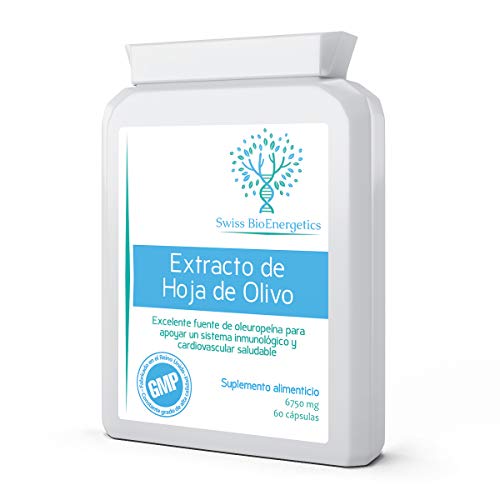 Extracto de hoja de olivo 450 mg (6750 mg equivalente a hoja entera) 60 cápsulas – Contiene un 20% excepcional oleuropeina activa