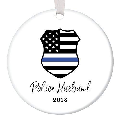 Figura Decorativa de árbol de Navidad para Marido de policía 2019, de Porcelana, Regalo de Recuerdo para Hombre, Agente de la Vida, compañero de Pareja de Esposas y Esposas