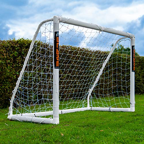 Football Flick - Portería de fútbol uPVC con Postes de 70 mm de Grosor tratados con UV (tamaños: 6 x 4, 8 x 4, 8 x 6, 12 x 6), Color Blanco, tamaño 6x4